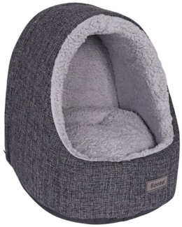 lionto Tierbett lionto Katzenhöhle mit Wendekissen Katzenbett Kuschelhöhle Katzenkorb, dunkelgrau, abnehmbarer Bezug, waschbar