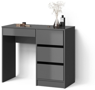 Livinity® Schminktisch Imola, Anthrazit/Anthrazit, mit 4 Schubladen