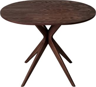 Ragaba ovaler Esstisch, MDF & Massives Eschenholz, 75x100 cm, Walnussbeize, Walnussbeize