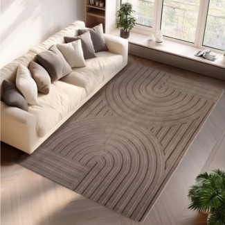 Jimri Teppich COSY - Skandinavischer Boho Geometrisch Modernerteppich Unifarben, Rechteckig, Höhe: 12 mm, Hoch-Tief-Effekt, Kurzflor