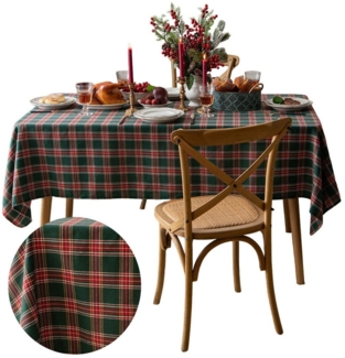 BTTO Tischdecke Weihnachten Tischdecke, Karierte Tischdecke Quadratisch, Weihnachtstischdecke für Weihnachts Party Dekoration