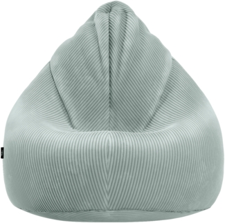 skølm 'Magni' XXL-Sitzsack aus Cord, mit EPS-Perlen-Füllung, 130x80 cm, mintgrün, mit abnehmbarem und waschbarem Bezug