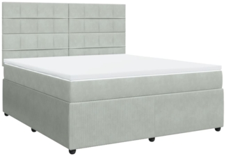 vidaXL Boxspringbett mit Matratze Hellgrau 180x200 cm Samt 3292406