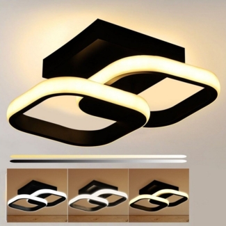 WILGOON Deckenleuchte LED Deckenleuchte 16W Deckenlampe 3-Farbige Deckenlampe Dimmbar, LED fest integriert, Warmweiß, Neutralweiß, Kaltweiß, Quadratisch Lampe,für Küche Balkon Flur Schlafzimmer Keller,Ø30CM