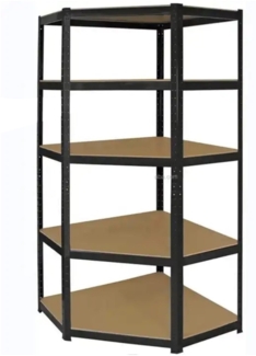 Eck Schwerlastregal schwarz 77x77x40x40x42x180 cm