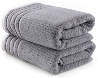Badetuch-Set (2 Stück), 'Mayra ', Dunkelgrau