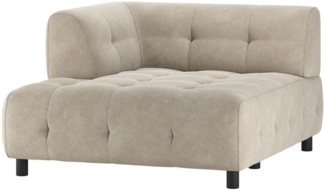 Modulsofa Louis Chaiselongue aus gewebten Stoff Links, Creme