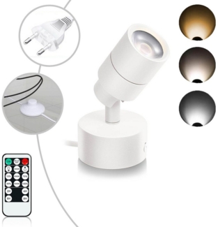 MUPOO LED Wandstrahler Dimmbar 5W LED-Strahler Innen mit Fernbedienung, Timer & Fußschalter, mit 160cm Kabel, LED fest integriert, für Wandleuchten,Akzentbeleuchtung von Pflanzen,Bildern & Kunstwerken