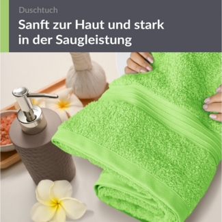 Lashuma Duschtuch - Badetuch Linz, Frottee (1-St), Weiches Badetuch grün 70x140 cm