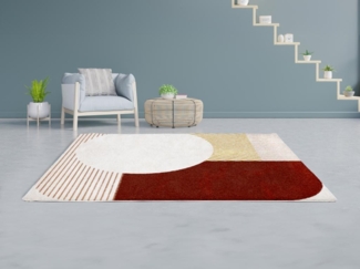 Vente-unique - Designer-Hochflorteppich - 160x230 cm - Mehrfarbig - IMPERIA