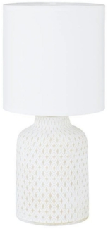 Eglo 97773 Tischleuchte BELLARIVA E14 1X40W Keramik creme-weiß, Textil Ø15cm H:32cm mit Kabelschalter