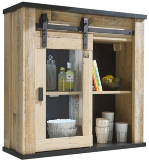 Furn. Design Wandhängeschrank Stove, Küchenschrank in Used Wood, mit Schwebetür