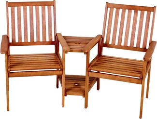 Gartenstuhl VERONA - Eukalyptus, Natur | Relaxsessel Wetterfest Gartenstühle Outdoor