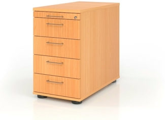 Standcontainer SC50 80cm, 4 Schübe, Schloss, RE Buche