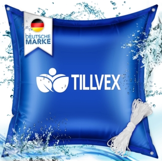 tillvex® Poolkissen Winter XXL 3 Stück - 120x120 cm blau | Luftkissen inkl. Reparaturkit | Winterkissen mit Sicherheitsventil | Poolpolster Pool Abdeckung Kissen Doppelnaht