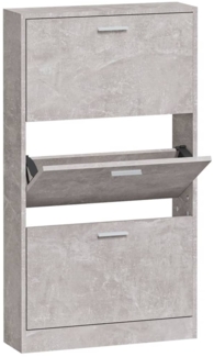 vidaXL Schuhschrank Betongrau 59x17x108 cm Holzwerkstoff 342529