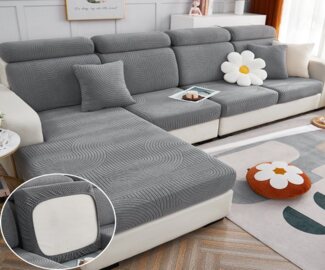 Coonoor Sofahusse Sofa Sitzbezüge Schonbezug, Elastic Stretch Sofasitzbezug, mit elastischer Unterseite