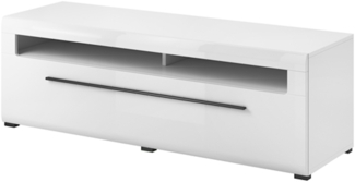 Lowboard "Tulsa" TV-Unterschrank MDF weiß Hochglanz 140cm
