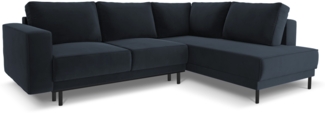 Micadoni Ecksofa Caro 5-Sitzer Samt Dunkelblau Rechts 140x208