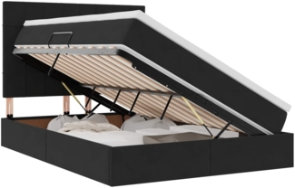 vidaXL Bett mit LED-Lichtleisten Schwarz 140 x 200 cm Samt 3372671