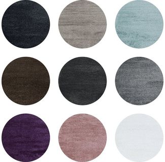 Homtex Hochflor-Teppich, Ø 80 cm Rund, Runder Hochflor-Teppich – Weich, Flauschig und Leicht zu Pflegen