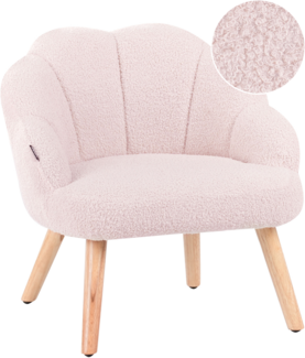 Kindersessel MILAND Bouclé Pastellrosa
