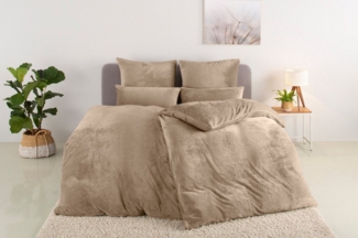 my home Bettwäsche Desner3, Polyester, 3 teilig, Bettwäsche mit Reißverschluss, Cashmere-Touch, kuschelig & weich