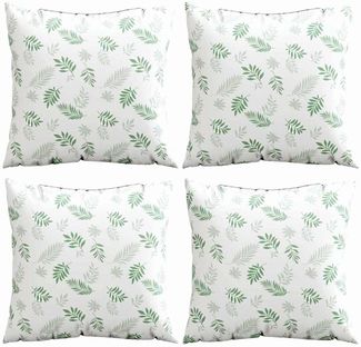 vidaXL Streupillows Blatt 4 pcs Blattmuster 40 x 40 cm Polyesterstoff 360377