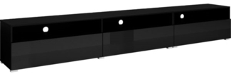 Lowboard "Athens" TV-Unterschrank 270 cm schwarz Hochglanz