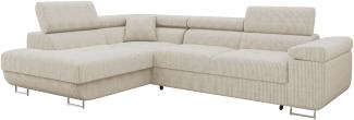 Ecksofa Torezio Cord (Farbe: Poso 100, Seite: Links)