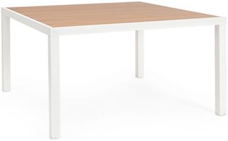 Gartenesstisch Hilja aus Aluminium, modern skandinavisch, weiß natur, für 6–8 Personen
