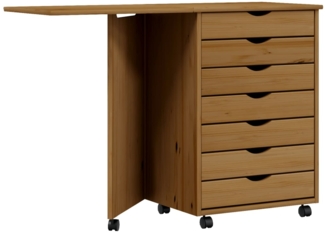 vidaXL Rollschrank mit Schreibtisch MOSS Honigbraun Massivholz Kiefer 355900