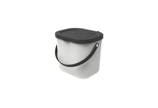 Rotho 'Albula' Biomülleimer mit Deckel, Kunststoff (BPA-frei), 6 Liter, Weiß