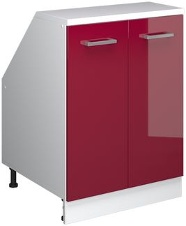 Dachschrägenschrank Rion Rot Hochglanz 60x81.6 cm mit 2 Türen, Schrankkorpus 60 cm Tiefe Vicco