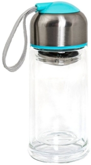HTI-Living Trinkflasche Trinkflasche 0,3 Liter Glasflasche, Teeflasche Wasserflasche ToGo