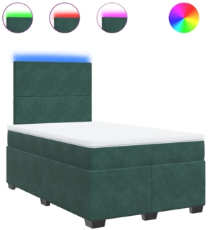 vidaXL Boxspringbett mit Matratze Dunkelgrün 120x200 cm Samt 3293179
