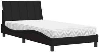 vidaXL Bett mit Matratze "Hanko" Schwarz 100x200 cm Stoff 3310512