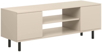 Dmora Fernsehschrank Marceline, Ständer für Wohnzimmerfernseher, Niedriges Wohnzimmer-Sideboard, TV-Ständerbasis, 48x155 h40 cm, Beige