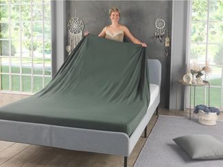 Malika Spannbettlaken Jersey aus 100% Baumwolle, Baumwolle, Gummizug: Rundum, (1 Stück), pflegeleicht und atmungsaktiv, verschiedene Größen und Farben