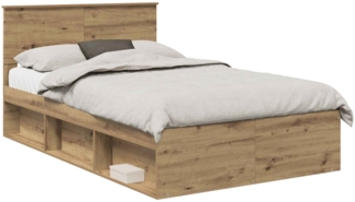 vidaXL Bettrahmen Kunsthandwerk Eiche 120 x 200 cm Holzwerkstoff 3407912