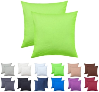NatureMark Kissenbezüge 2er Pack Jersey Kissenbezug Kissenhülle, (2 Stück), Kissenhülle in vielen Größen und Farben (40 x 40 cm, Apfel grün)
