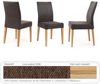 4x Polsterstuhl Cordia Varianten Esszimmerstuhl Massivholz Küchenstuhl Eiche bianco, Loco walnut