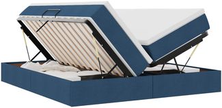 vidaXL Aufbewahrungsbett mit Matratze Blau 180 x 200 cm Polyester 3370354