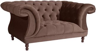 Chesterfield Sessel Kaylin Samtvelours braun