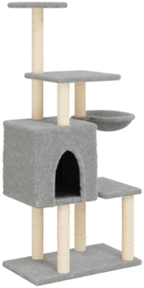 vidaXL Kratzbaum mit Sisal-Kratzsäulen Hellgrau 131 cm 172128