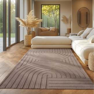 SIMPEX24 Designteppich Unicolor - Einfarbig, Rechteckig, Höhe: 12 mm, Kurzflor Boho Teppich Weich Anti-Rutsch Rückseite Waschbar