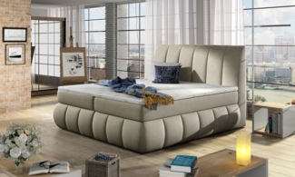 Eltap Vincenzo Bett (Orinoco 22) 140X200 Holzrahmen , Beige, 224 x 160 x 200 cm