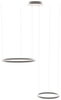 s.luce Pendelleuchte LED 2er-Ring Hängelampen Kombination Exzentrisch Aluminium, Warmweiß