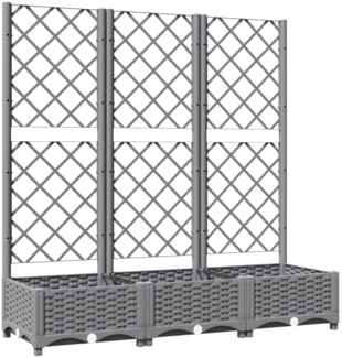 VidaXL Pflanzkübel mit Rankgitter, PP Hellgrau, 120 x 40 x 121,5 cm