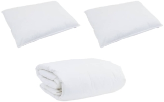 vidaXL Bettdecken Set mit Kissen 3 pcs Weiß Baumwolle 3377118